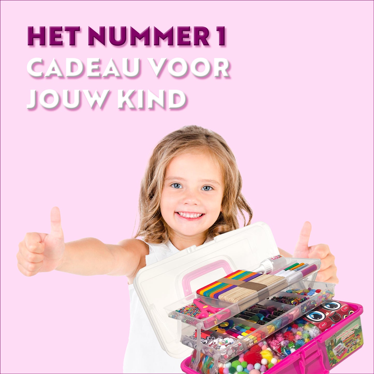 Roze Knutselkoffer XXL