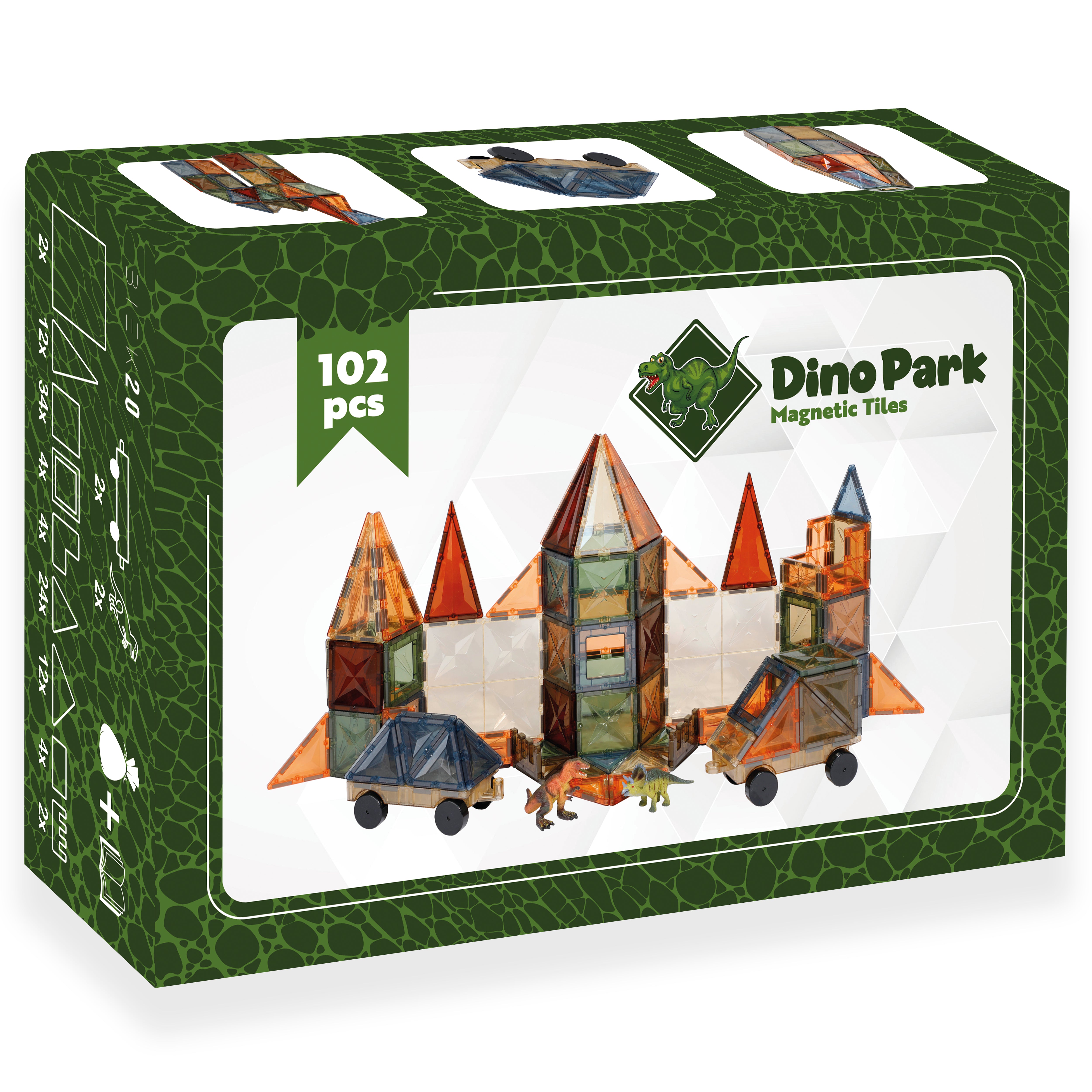 Dino Park (102 stuks) - Magnetic tiles
