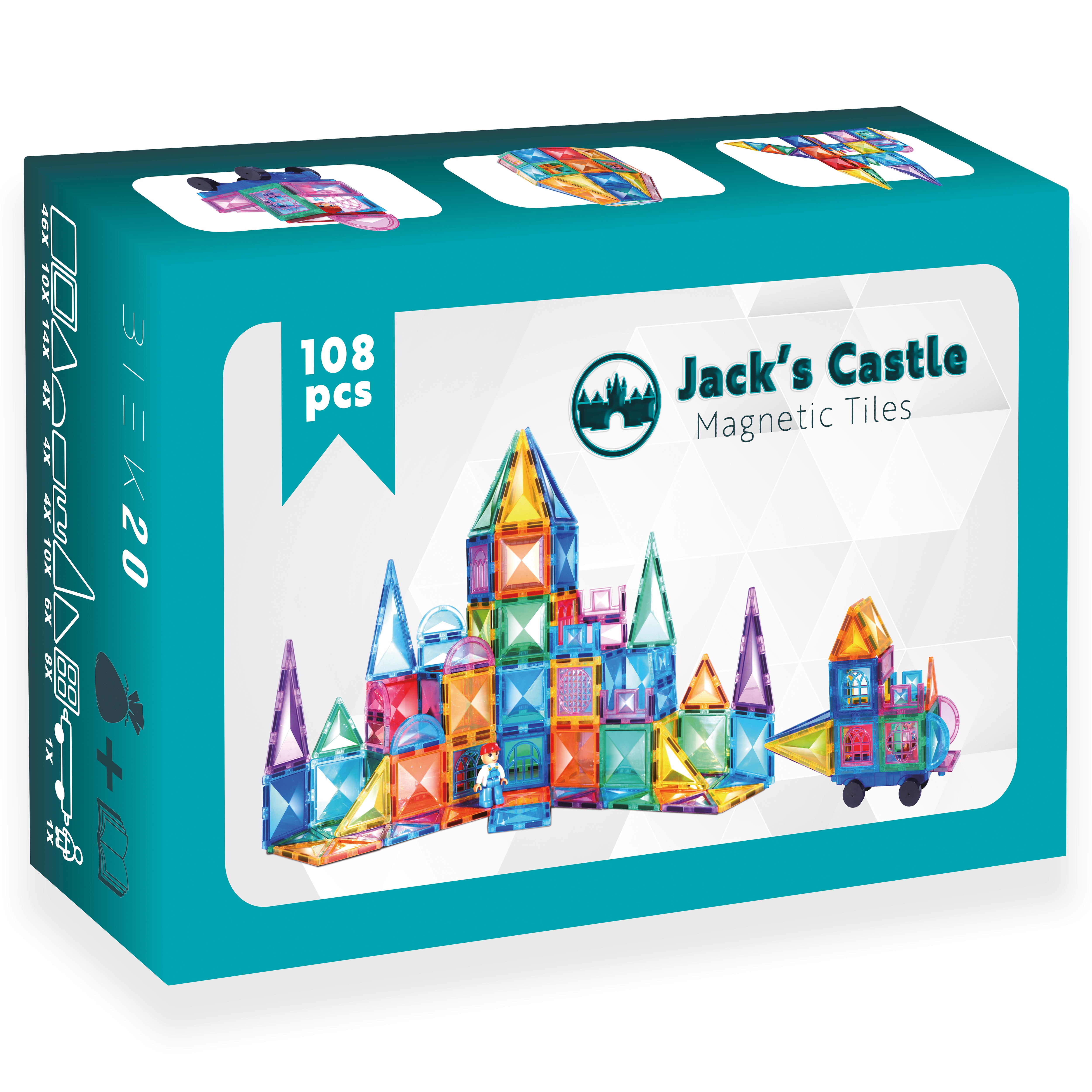 Jack's Castle (108 stuks) - Magnetic tiles