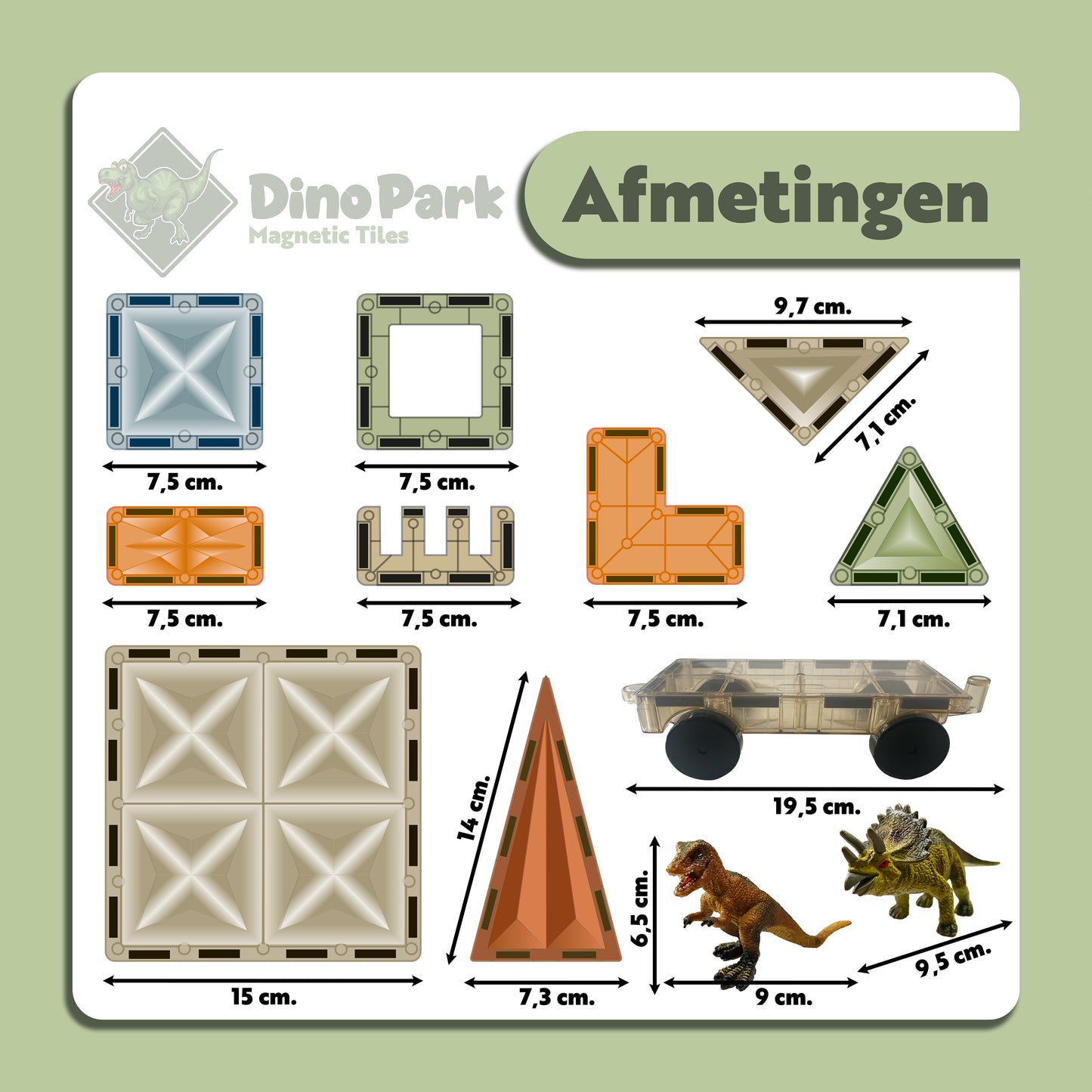 Dino Park (102 stuks) - Magnetic tiles