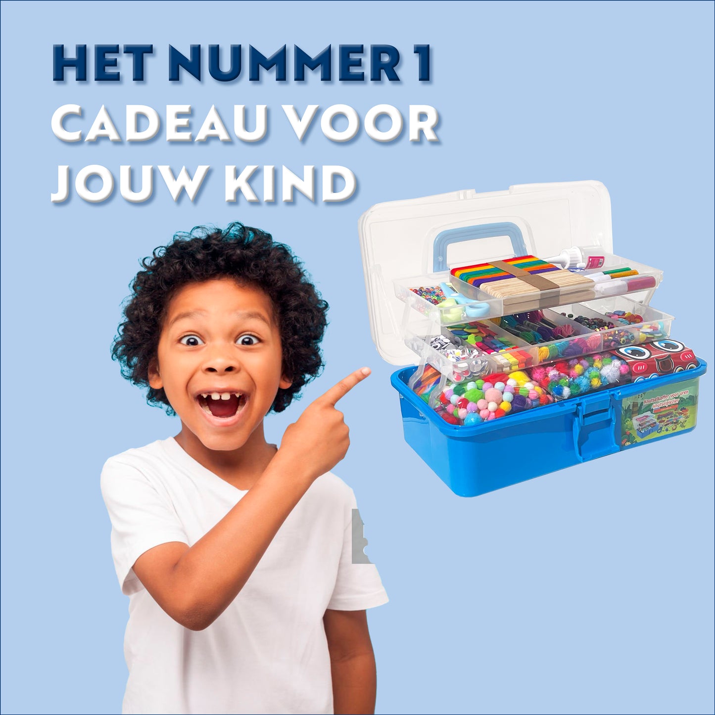Blauwe Knutselkoffer XXL