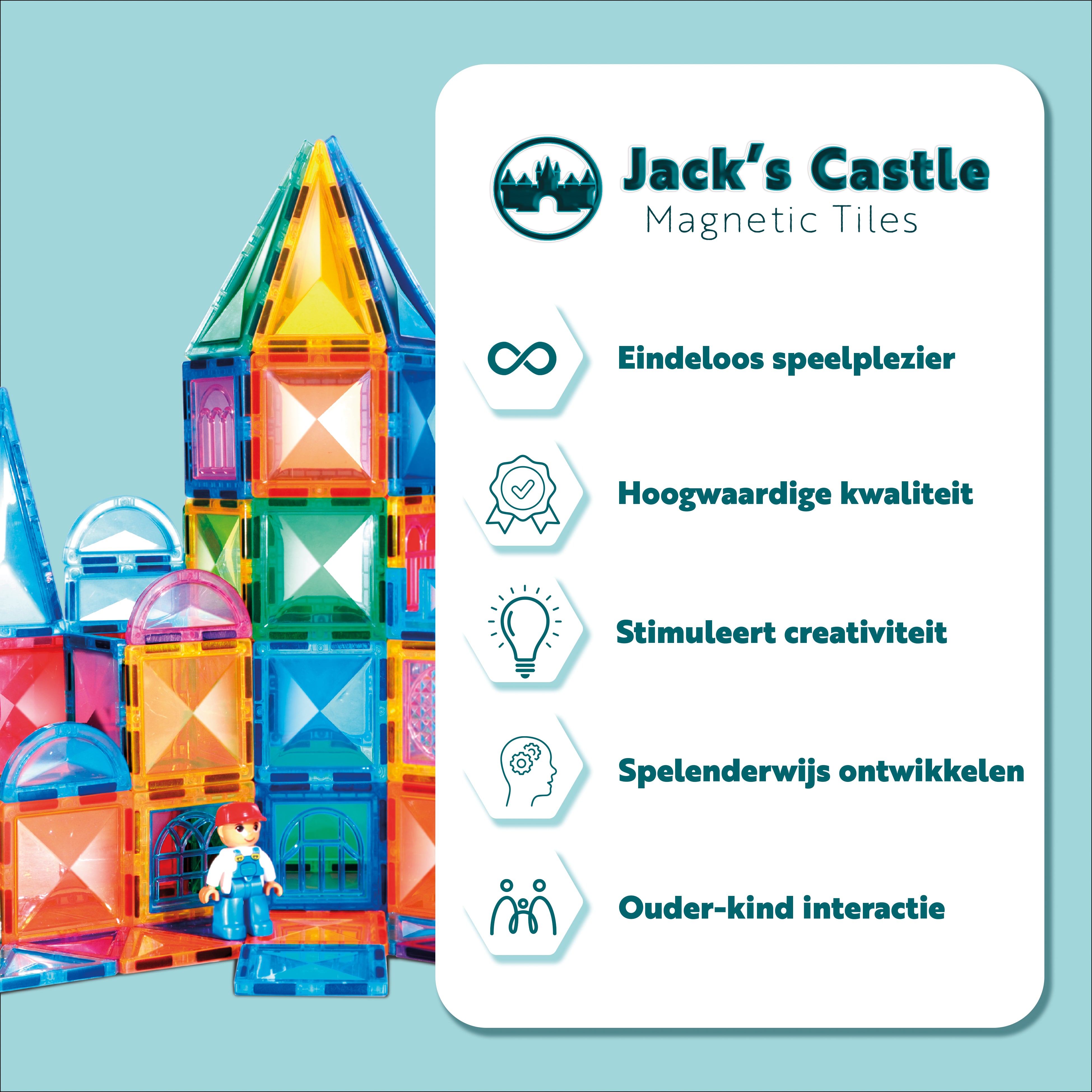Jack's Castle (108 stuks) - Magnetic tiles